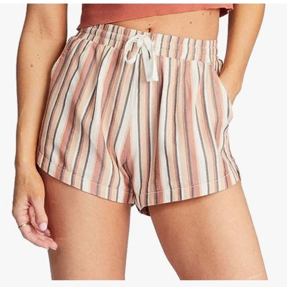 Billabong Elastic Waist Women’s Shorts Size XS cotton stripes excellent - Picture 10 of 11